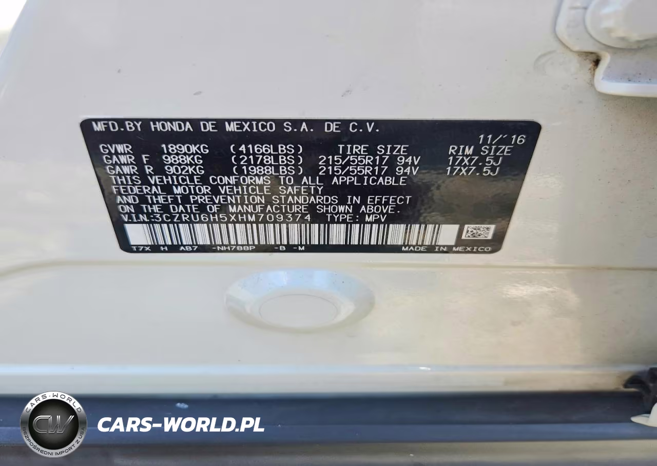 2017 Honda Hr-V Ex VIN:3CZRU6H5XHM709374 - 12