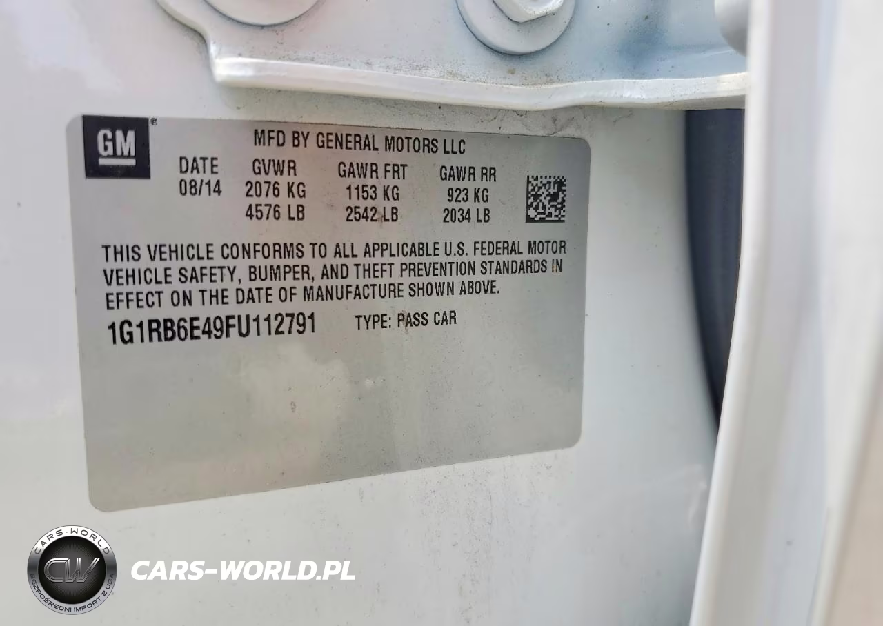 2015 Chevrolet Volt VIN:1G1RB6E49FU112791 - 12