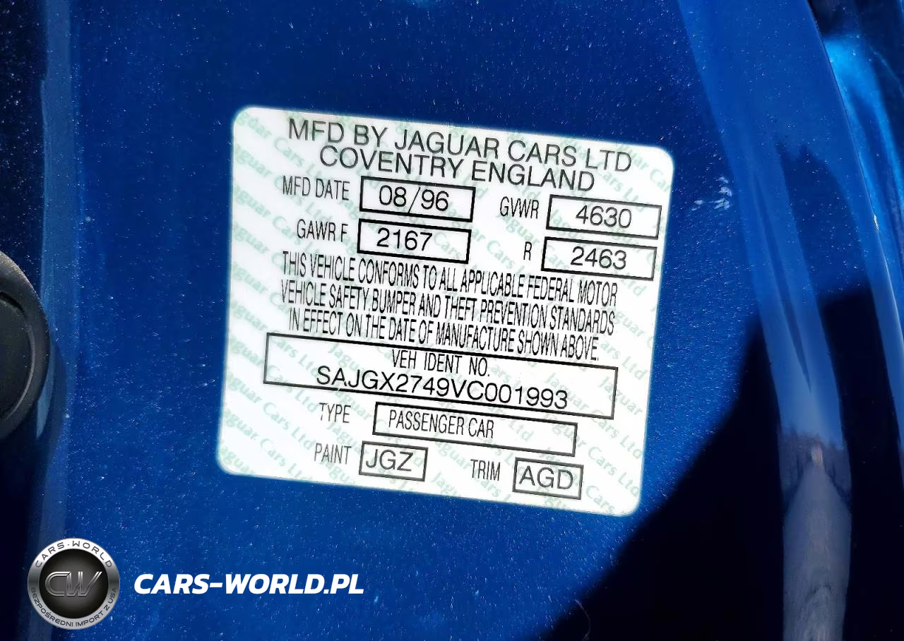 1997 Jaguar Xk8 VIN:SAJGX2749VC001993 - 13