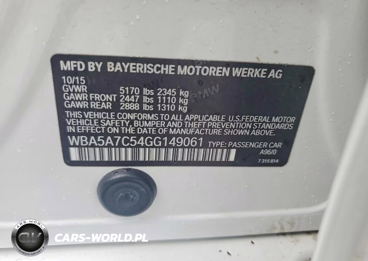 2016 BMW 528 Xi VIN:WBA5A7C54GG149061 - 12