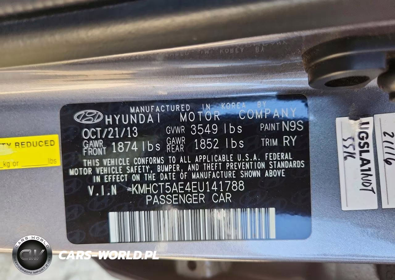 2014 Hyundai Accent Gs VIN:KMHCT5AE4EU141788 - 13