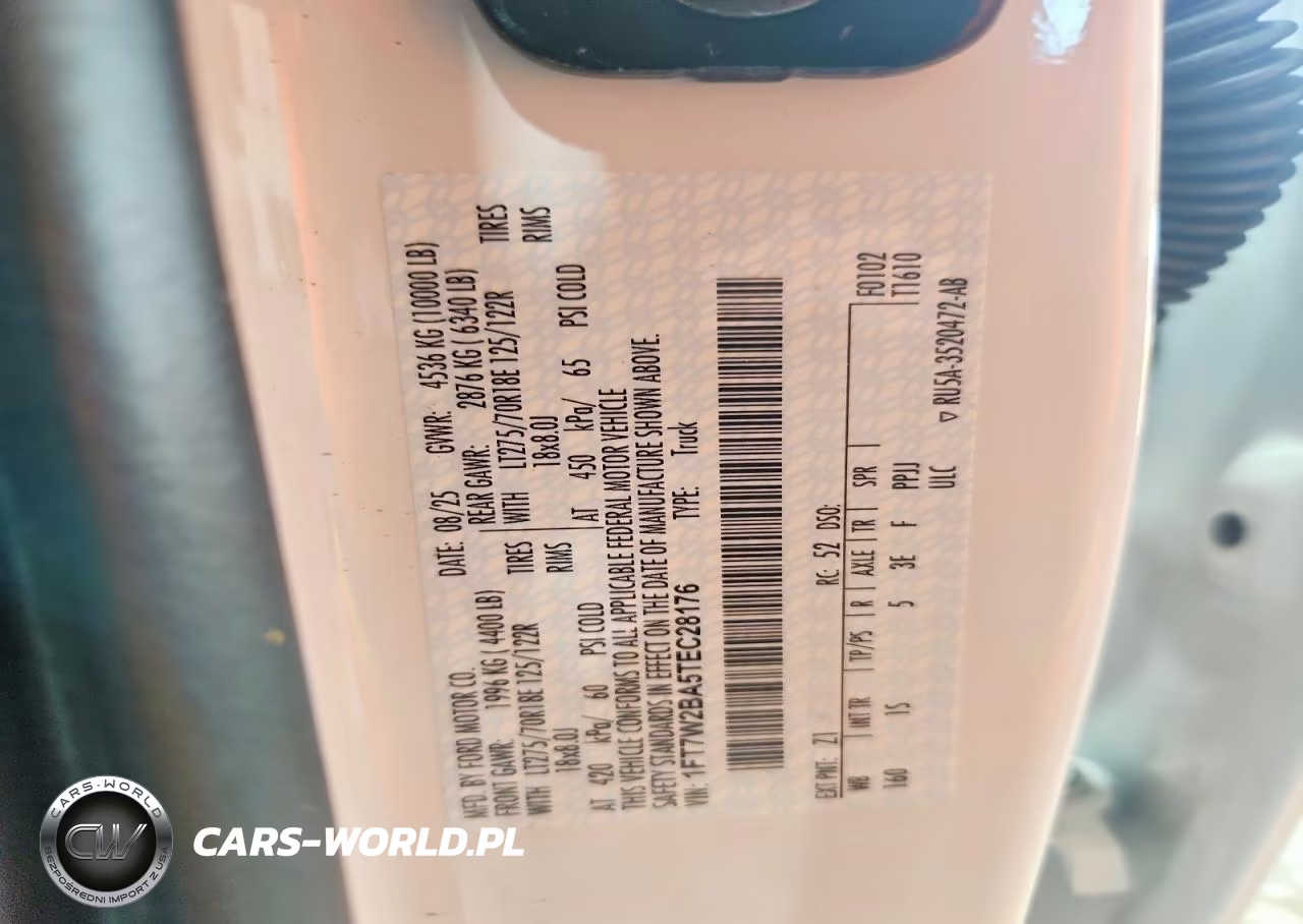 2026 Ford F250 Super Duty VIN:1FT7W2BA5TEC28176 - 12
