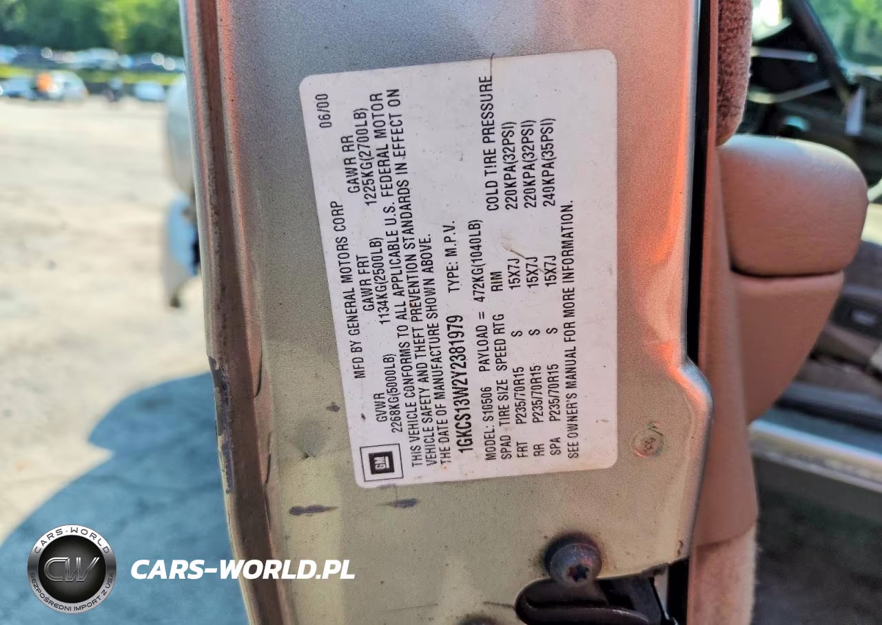 2000 GMC Jimmy Sle VIN:1GKCS13W2Y2381979 - 13