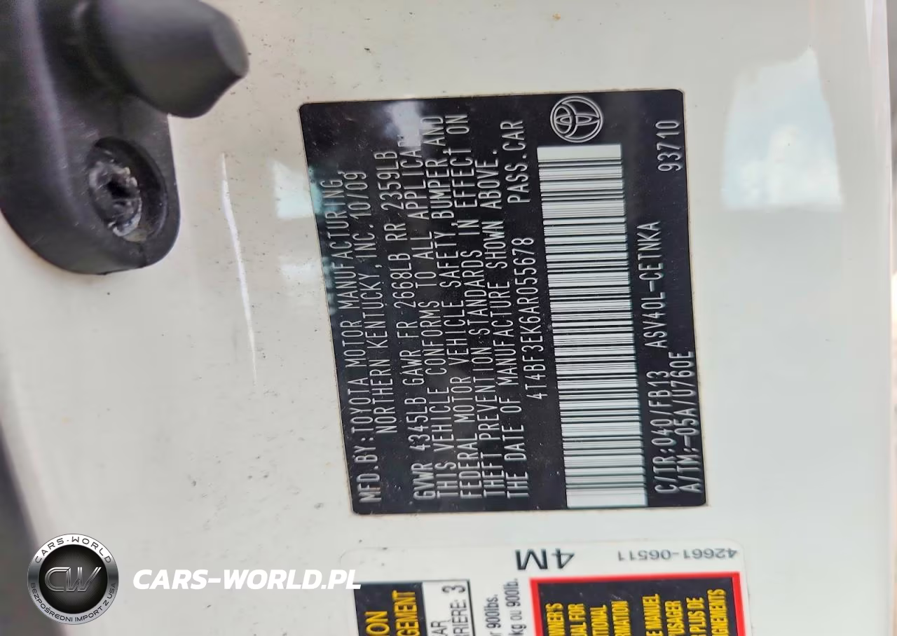 2010 Toyota Camry Le VIN:4T4BF3EK6AR055678 - 12