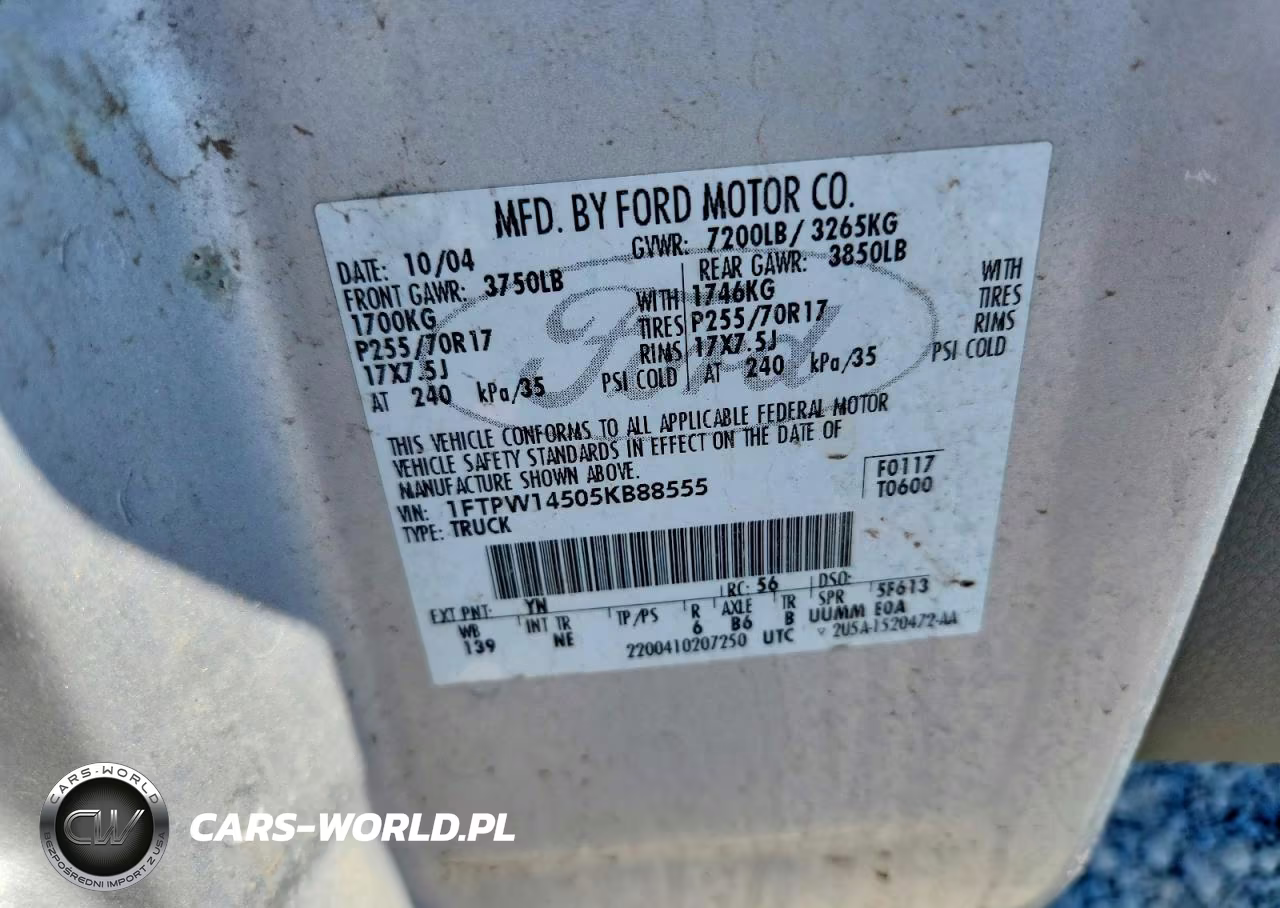 2005 Ford F150 Supercrew VIN:1FTPW14505KB88555 - 12