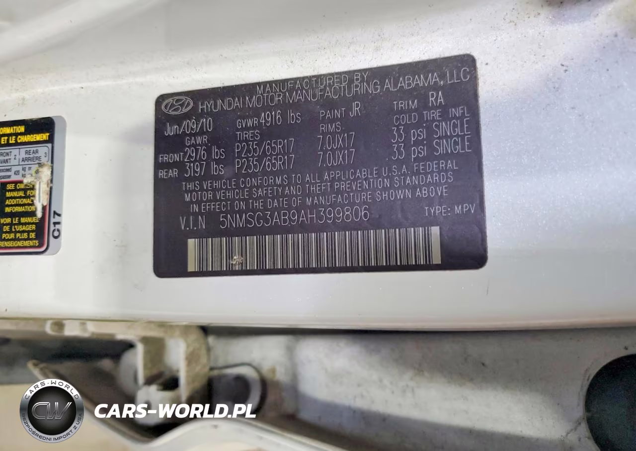 2010 Hyundai Santa Fe Gls VIN:5NMSG3AB9AH399806 - 13