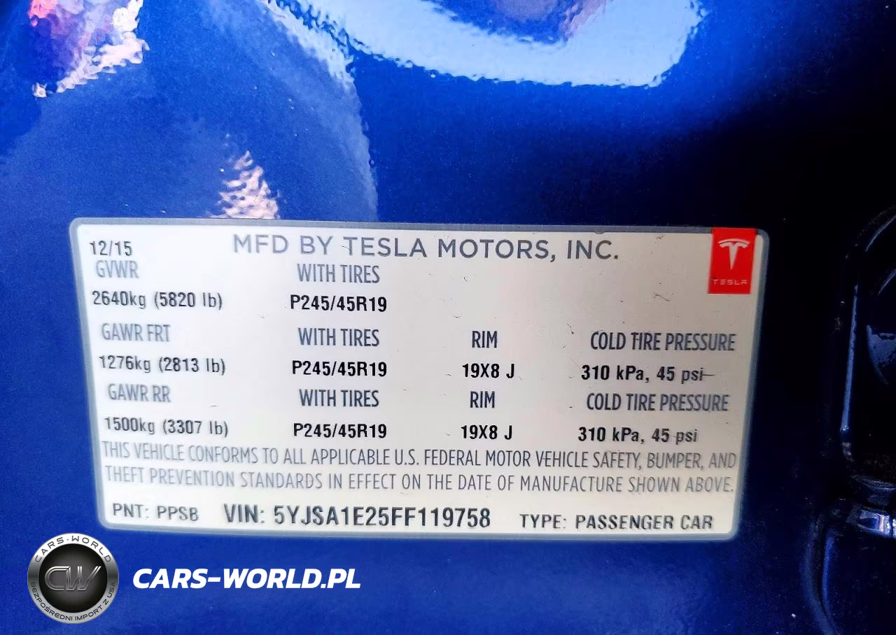 2015 Tesla Model S VIN:5YJSA1E25FF119758 - 12
