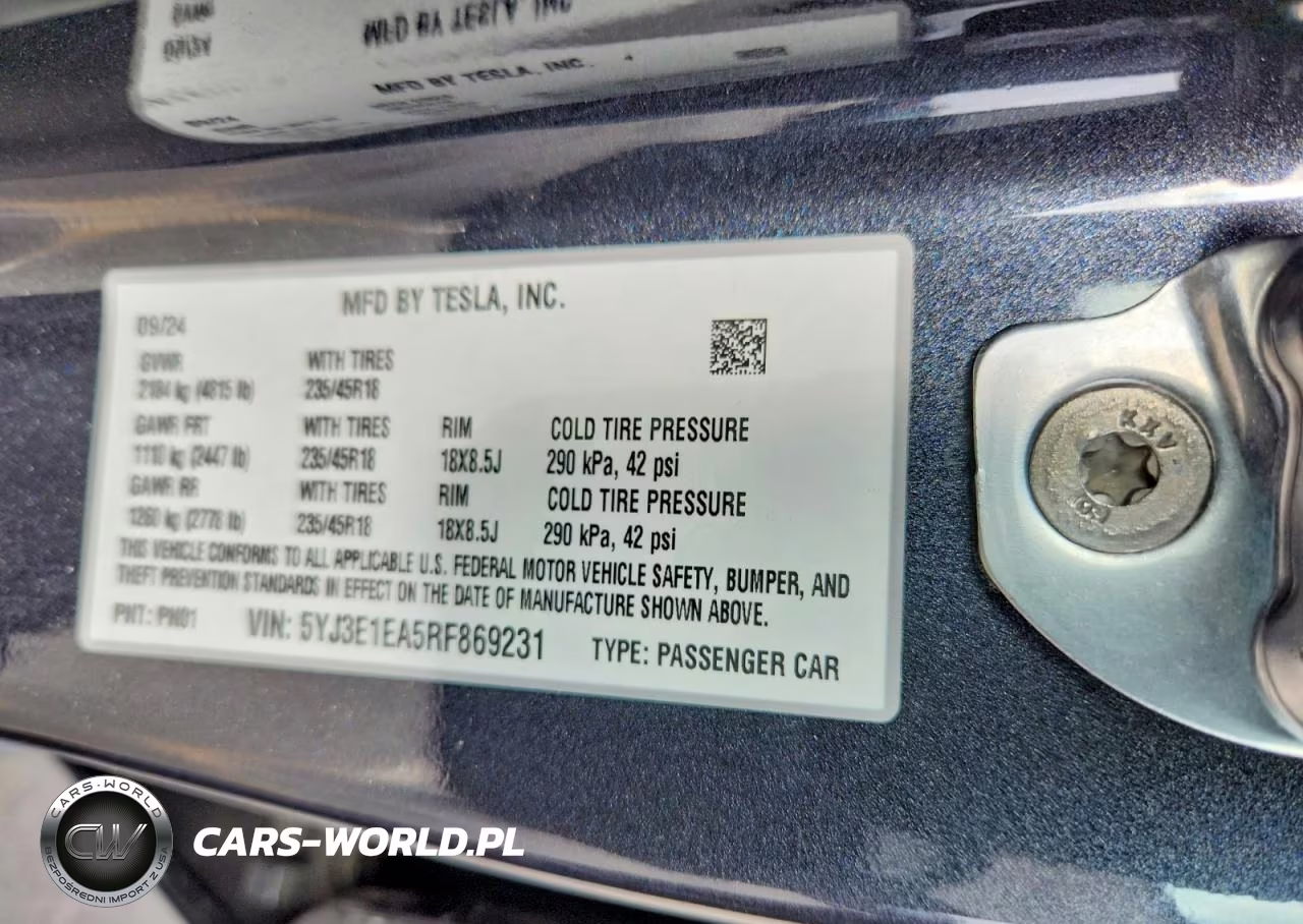 2024 Tesla Model 3 VIN:5YJ3E1EA5RF869231 - 12