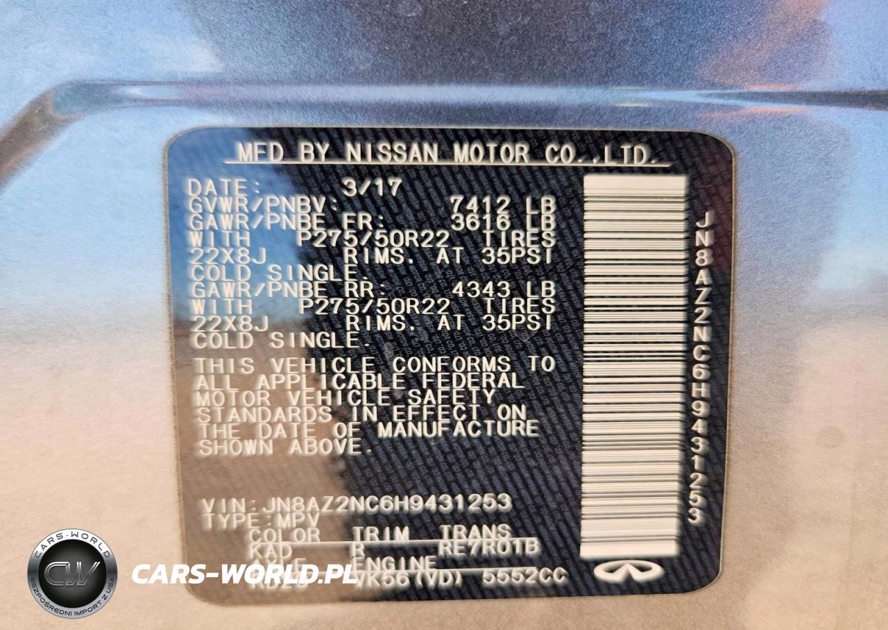 2017 Infiniti Qx80 Signature Edition VIN:JN8AZ2NC6H9431253 - 14