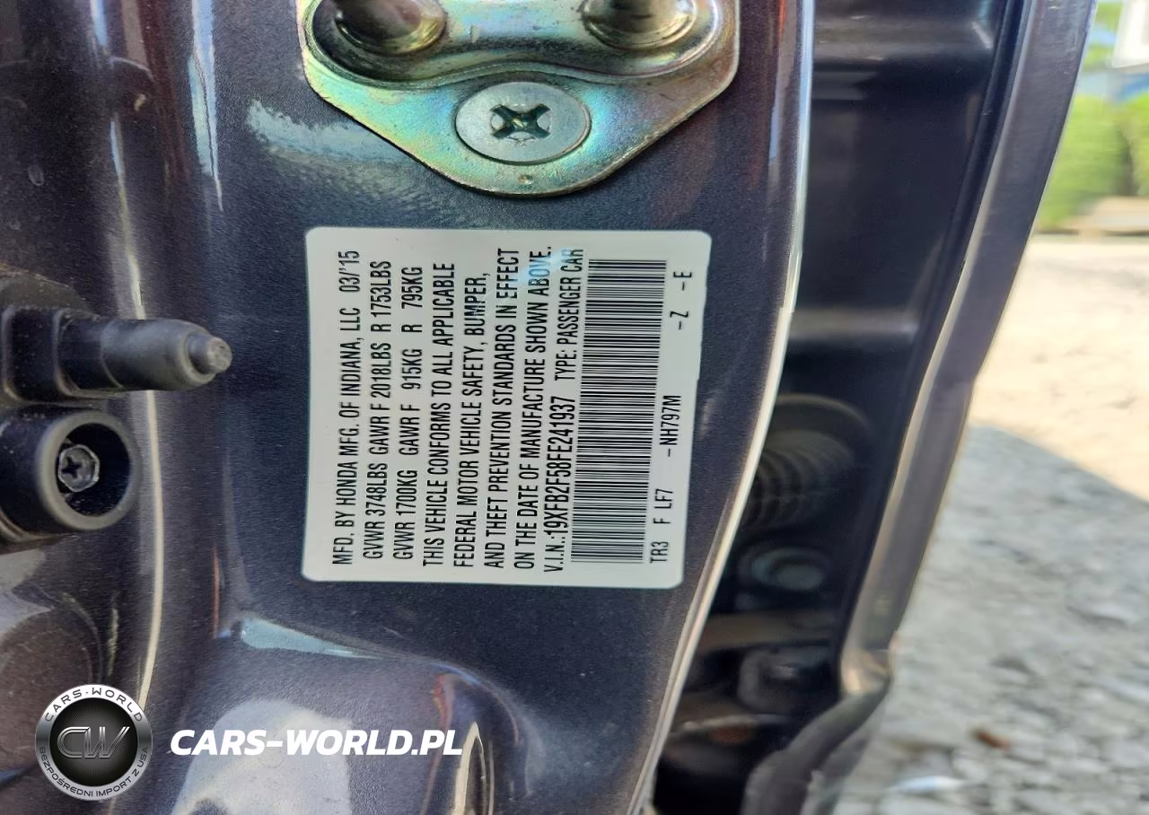 2015 Honda Civic Lx VIN:19XFB2F58FE241937 - 12