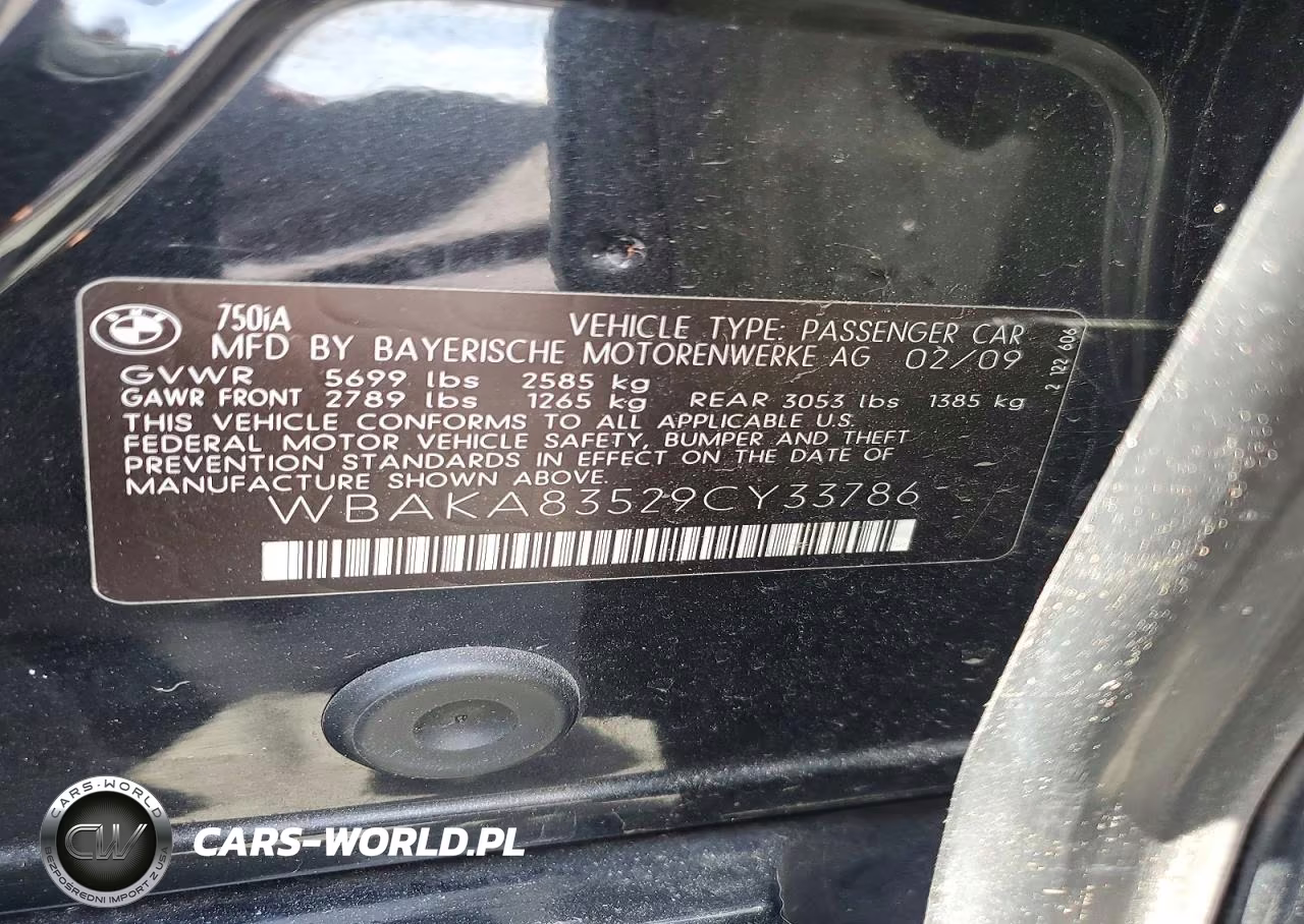 2009 BMW 750 I VIN:WBAKA83529CY33786 - 12