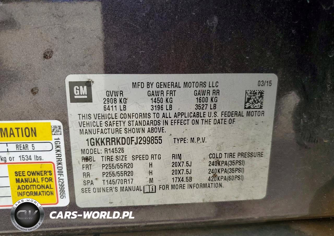 2015 GMC Acadia Slt-1 VIN:1GKKRRKD0FJ299855 - 13