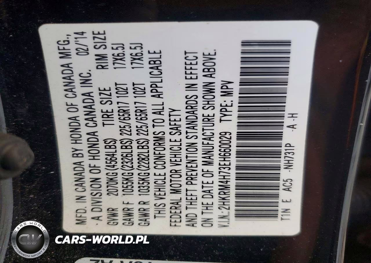 2014 Honda Cr-V Exl VIN:2HKRM4H73EH660029 - 13
