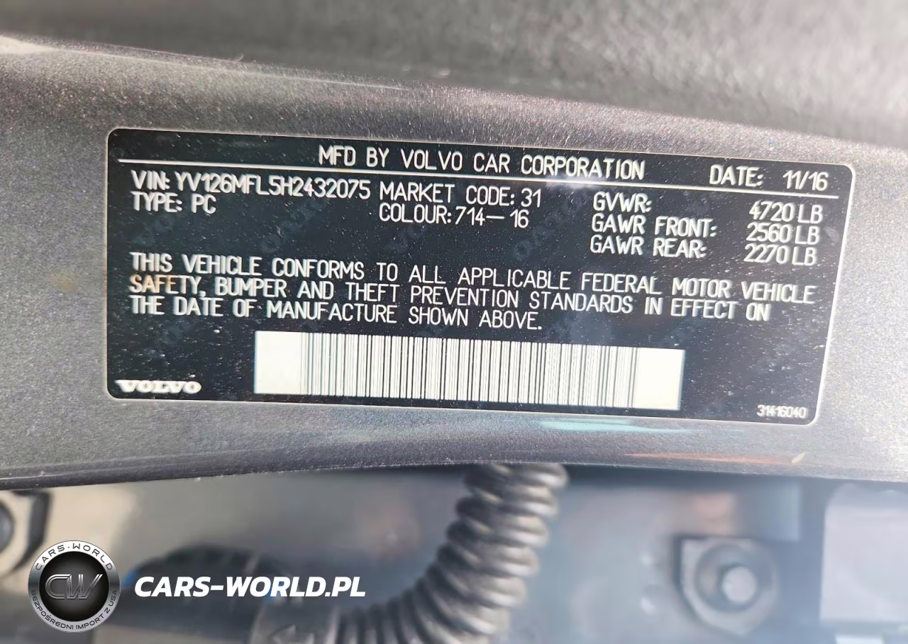 2017 Volvo S60 VIN:YV126MFL5H2432075 - 13