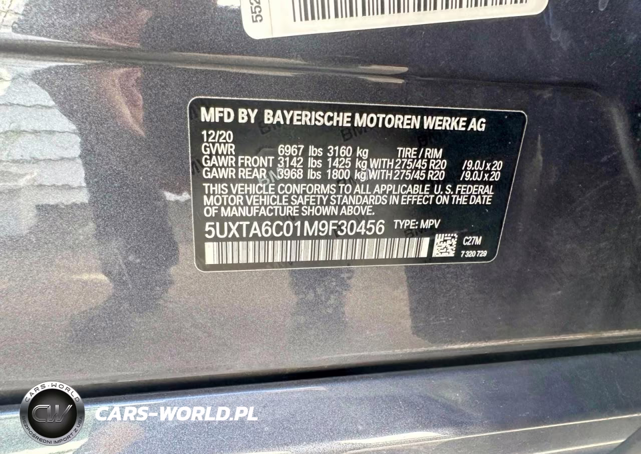 2021 BMW X5 xDrive45E VIN:5UXTA6C01M9F30456 - 15