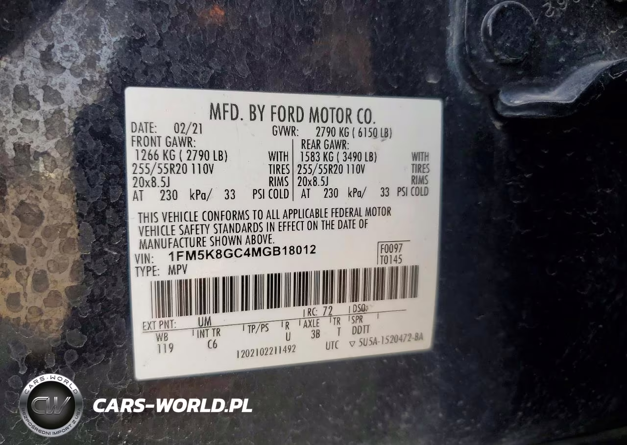 2021 Ford Explorer St VIN:1FM5K8GC4MGB18012 - 13