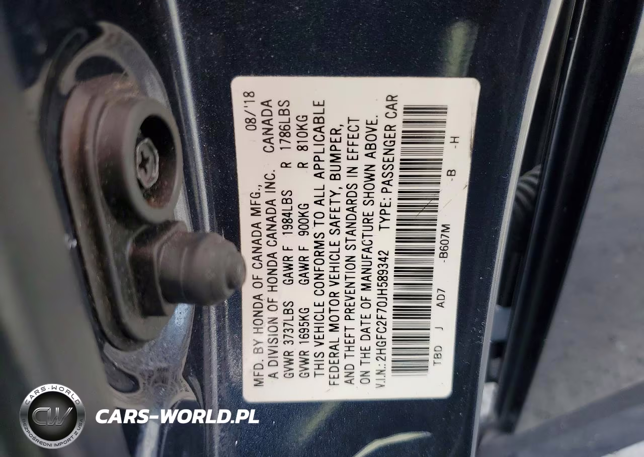 2018 Honda Civic Ex VIN:2HGFC2F70JH589342 - 13