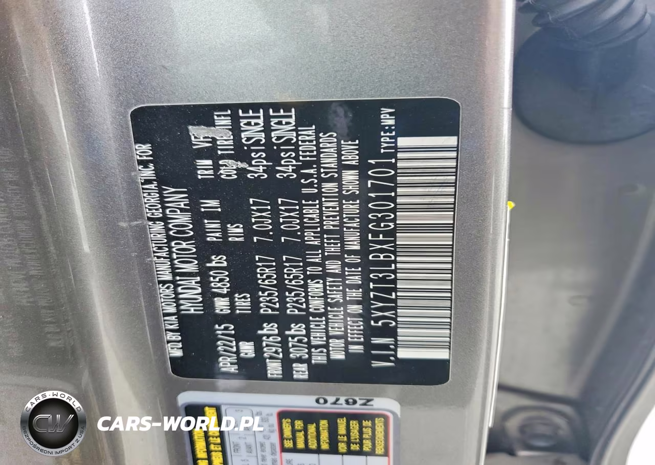 2015 Hyundai Santa Fe Sport 2.4L VIN:5XYZT3LBXFG301701 - 12