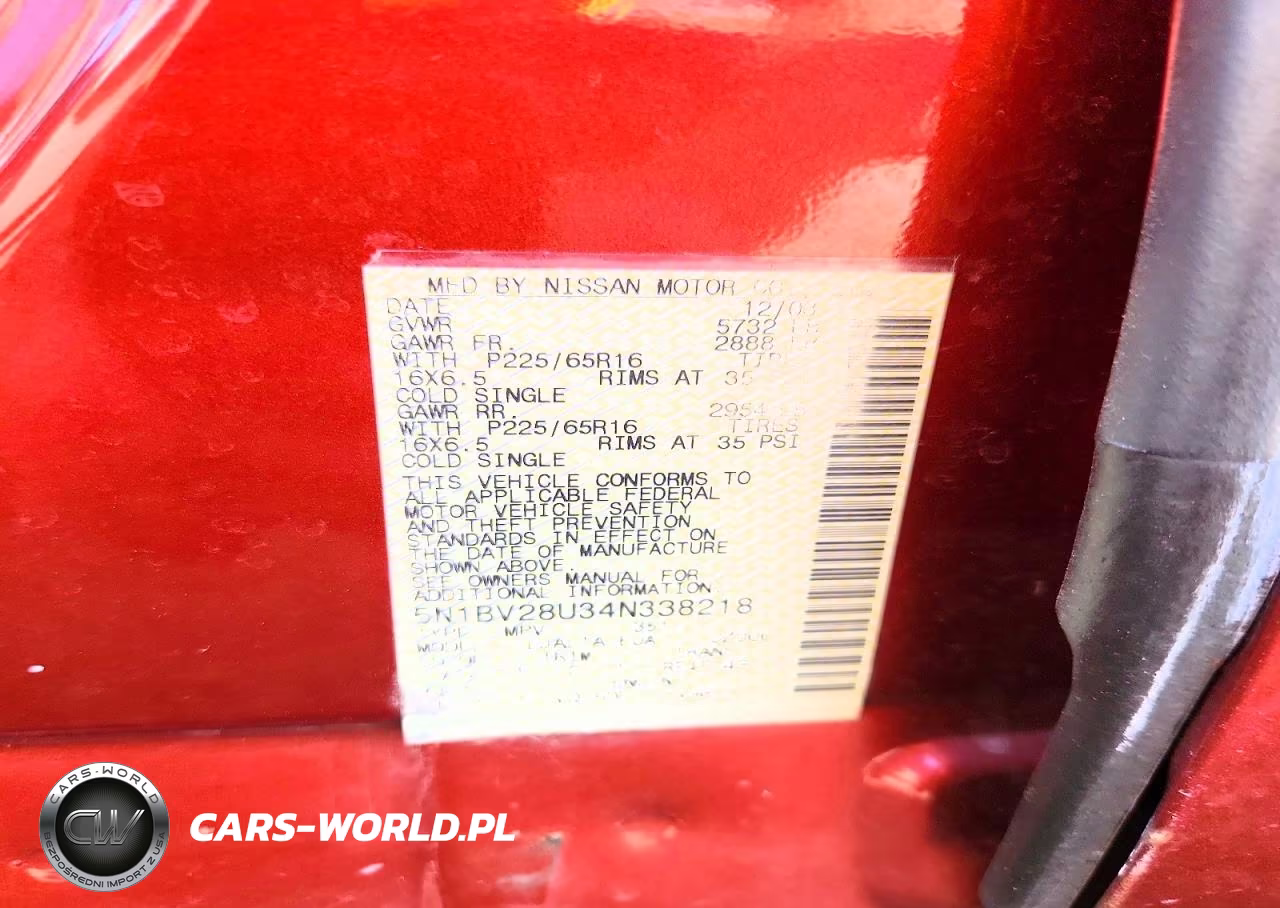 2004 Nissan Quest 3.5 S VIN:5N1BV28U34N338218 - 13