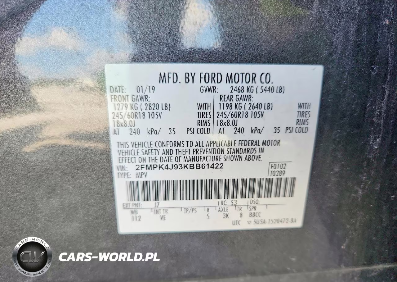 2019 Ford Edge Sel VIN:2FMPK4J93KBB61422 - 12
