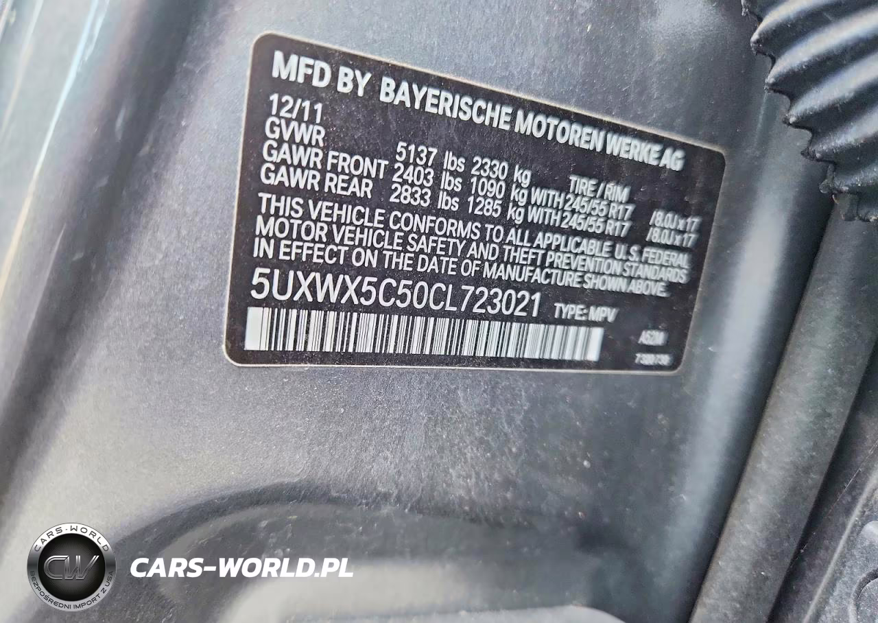 2012 BMW X3 xDrive28I VIN:5UXWX5C50CL723021 - 13