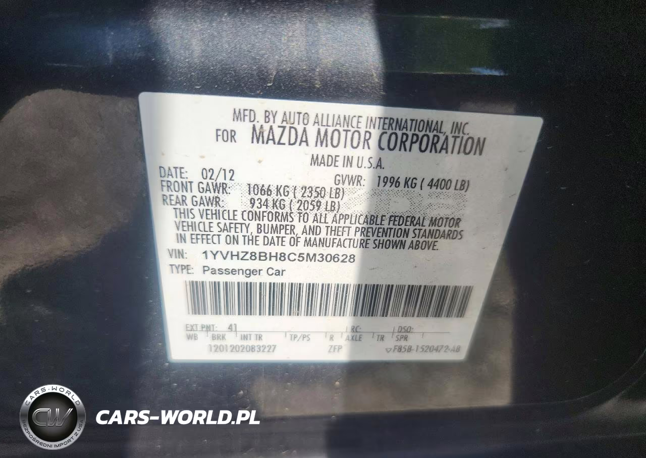 2012 Mazda 6 I VIN:1YVHZ8BH8C5M30628 - 12
