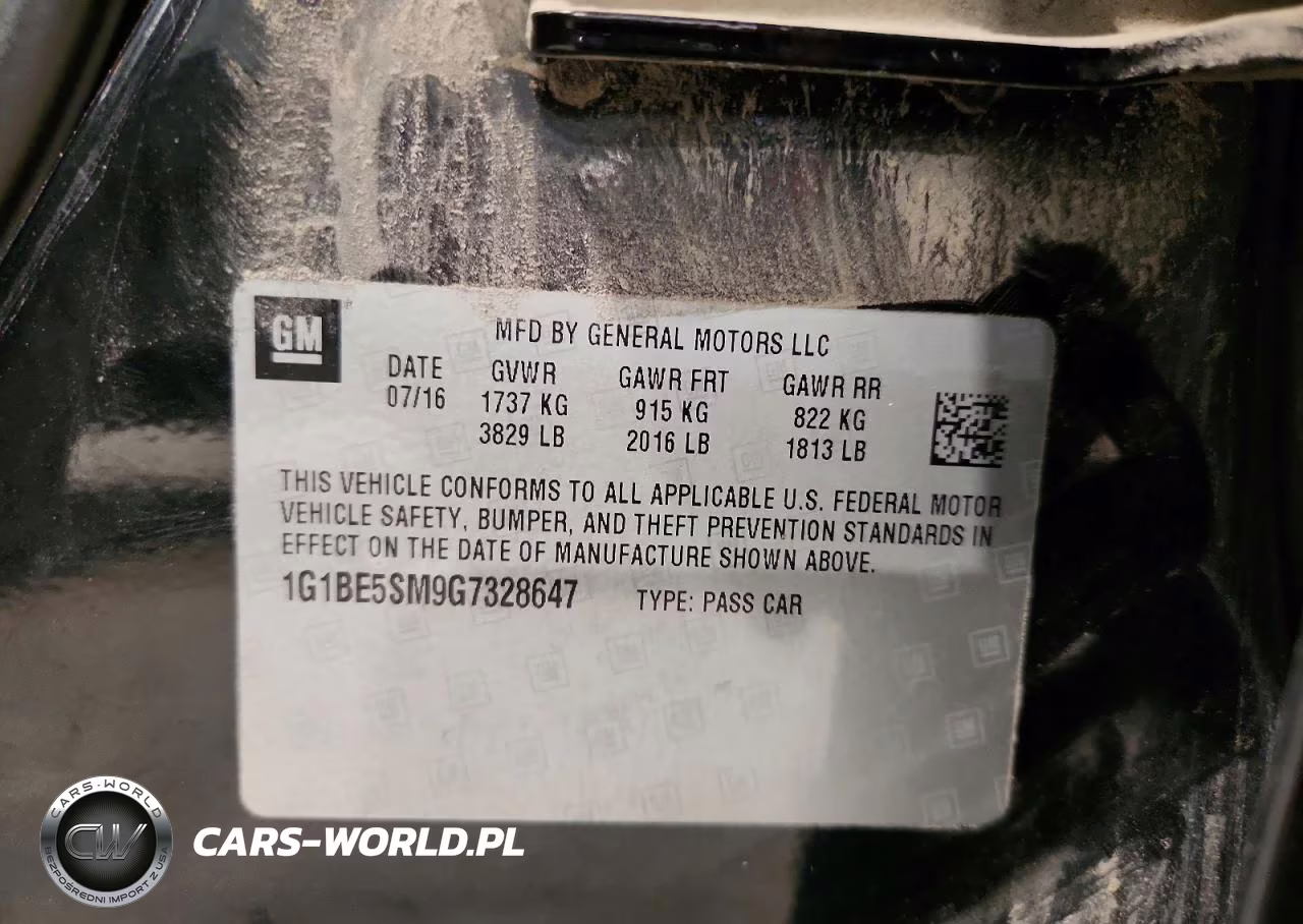 2016 Chevrolet Cruze Lt VIN:1G1BE5SM9G7328647 - 12