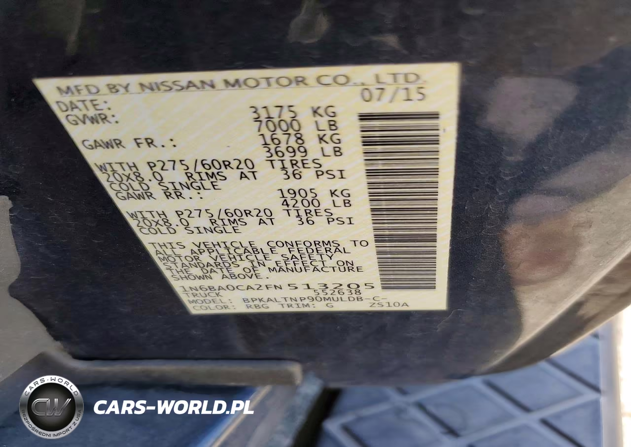 2015 Nissan Titan Sv VIN:1N6BA0CA2FN513205 - 12