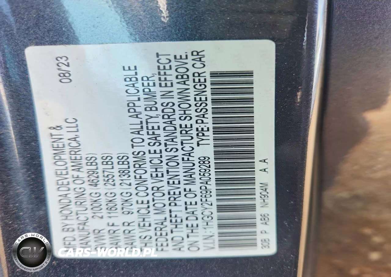 2023 Honda Accord Hybrid Exl VIN:1HGCY2F69PA059289 - 13