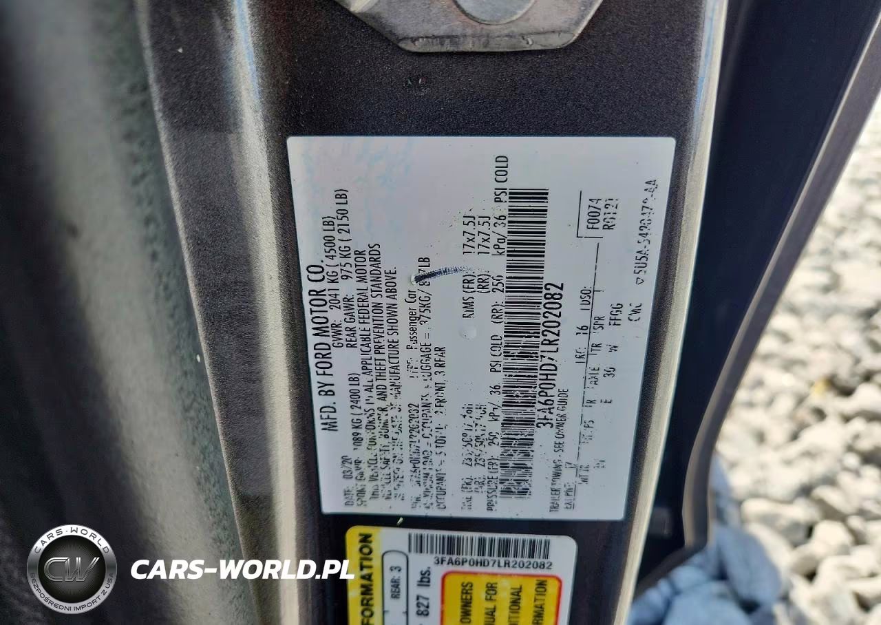 2020 Ford Fusion Se VIN:3FA6P0HD7LR202082 - 12