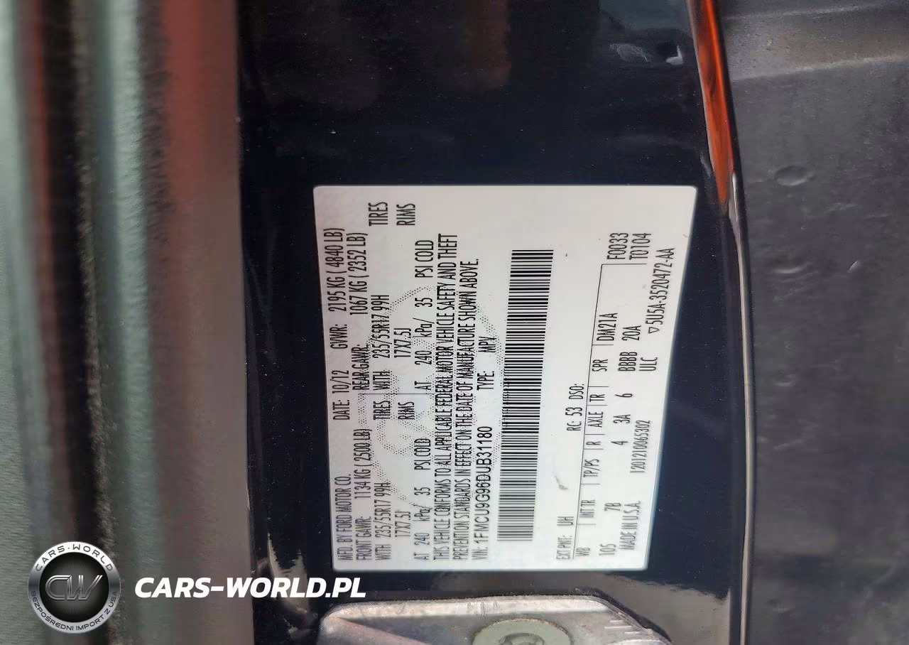 2013 Ford Escape Se VIN:1FMCU9G96DUB31180 - 12