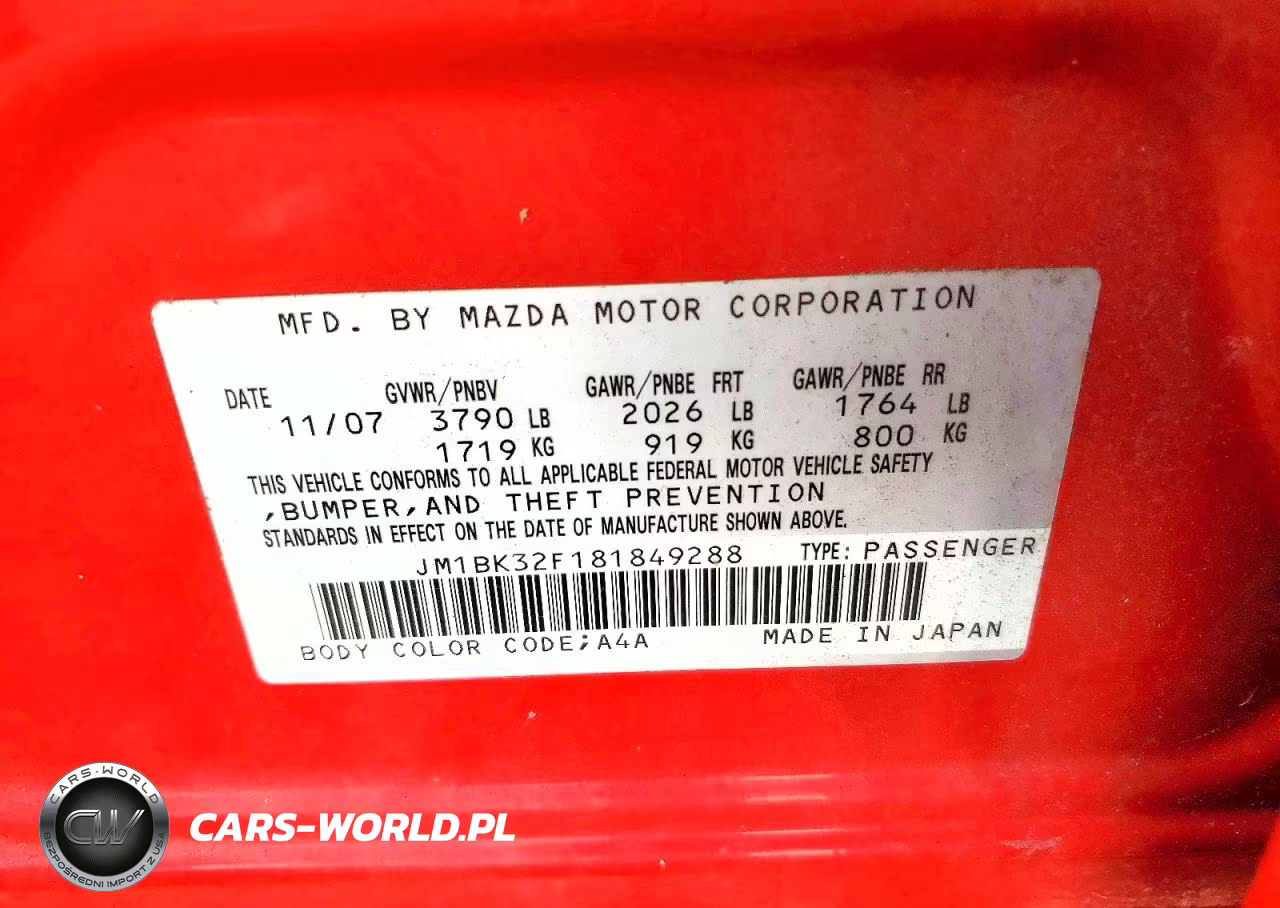 2008 Mazda 3 I VIN:JM1BK32F181849288 - 12