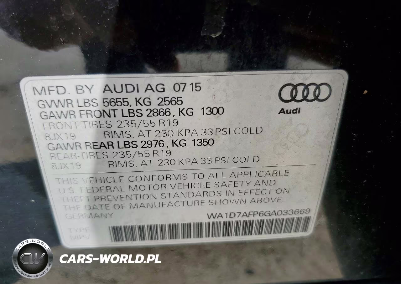 2016 Audi Q5 Premium Plus S-Line VIN:WA1D7AFP6GA033669 - 13