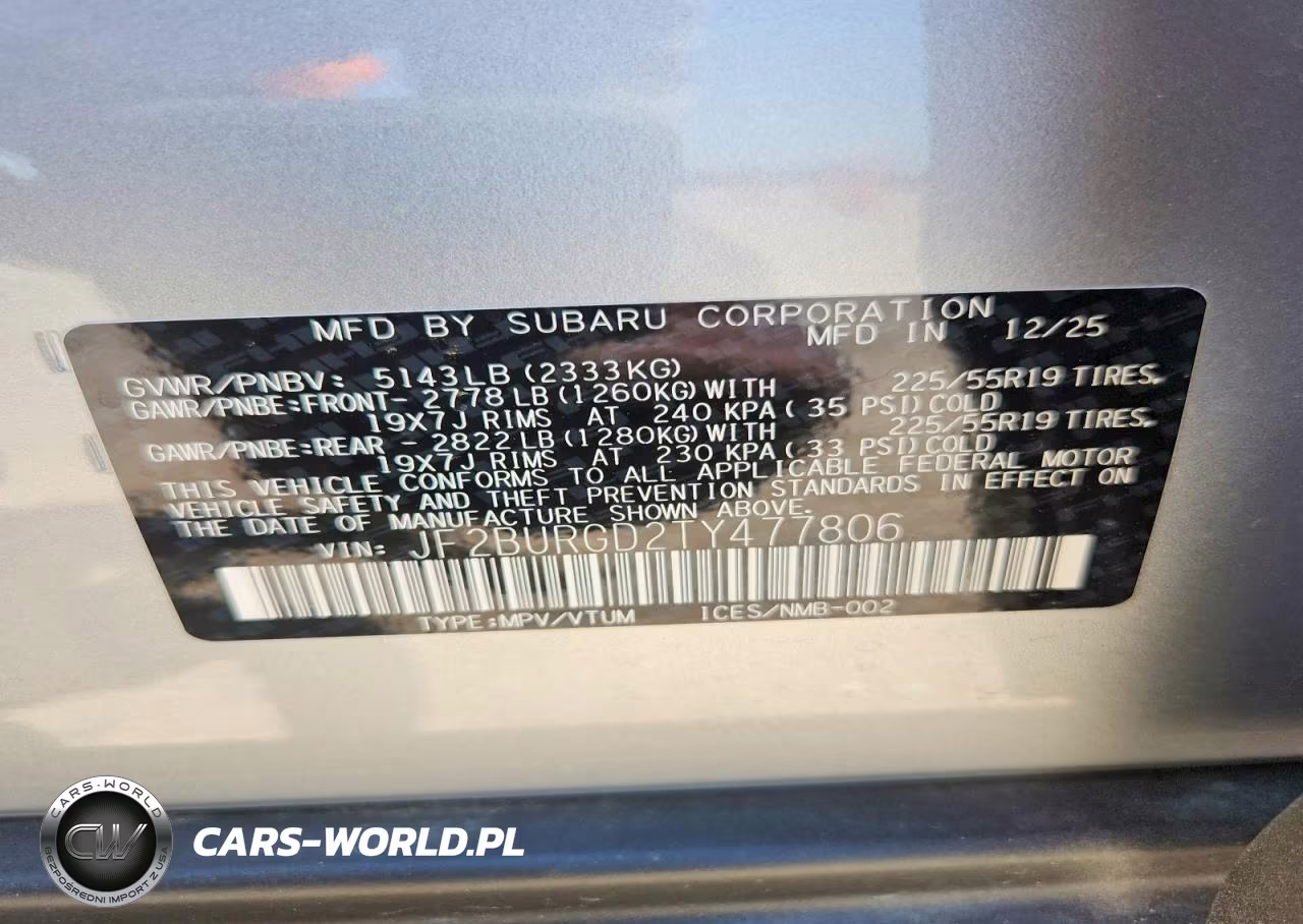 2026 Subaru Outback Limited Xt VIN:JF2BURGD2TY477806 - 13
