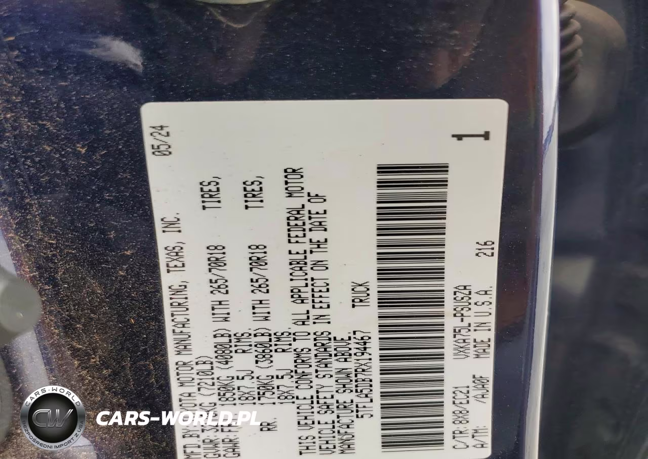 2024 Toyota Tundra Sr5 VIN:5TFLA5DB7RX194467 - 13