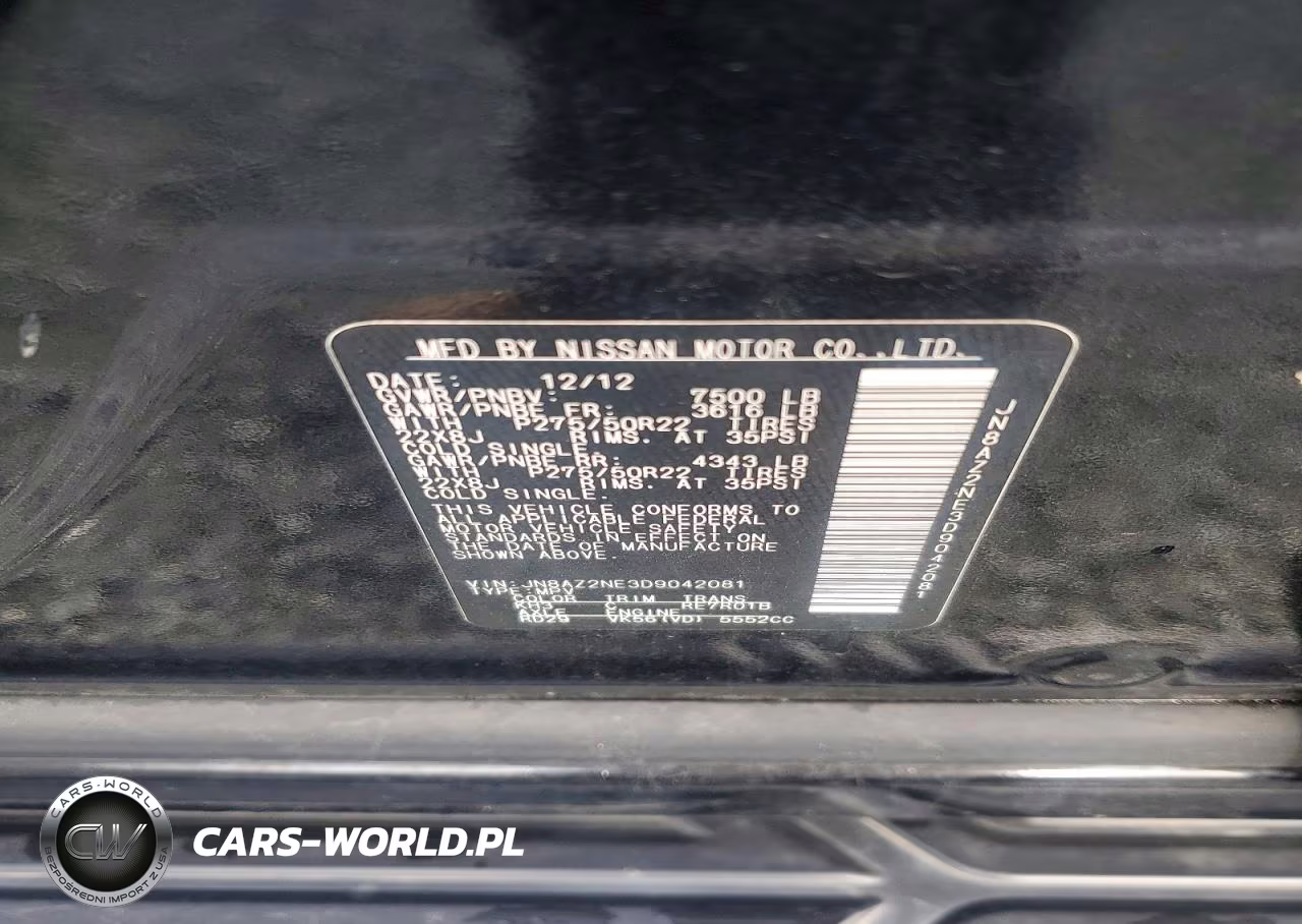 2013 Infiniti Qx56 Base VIN:JN8AZ2NE3D9042081 - 12