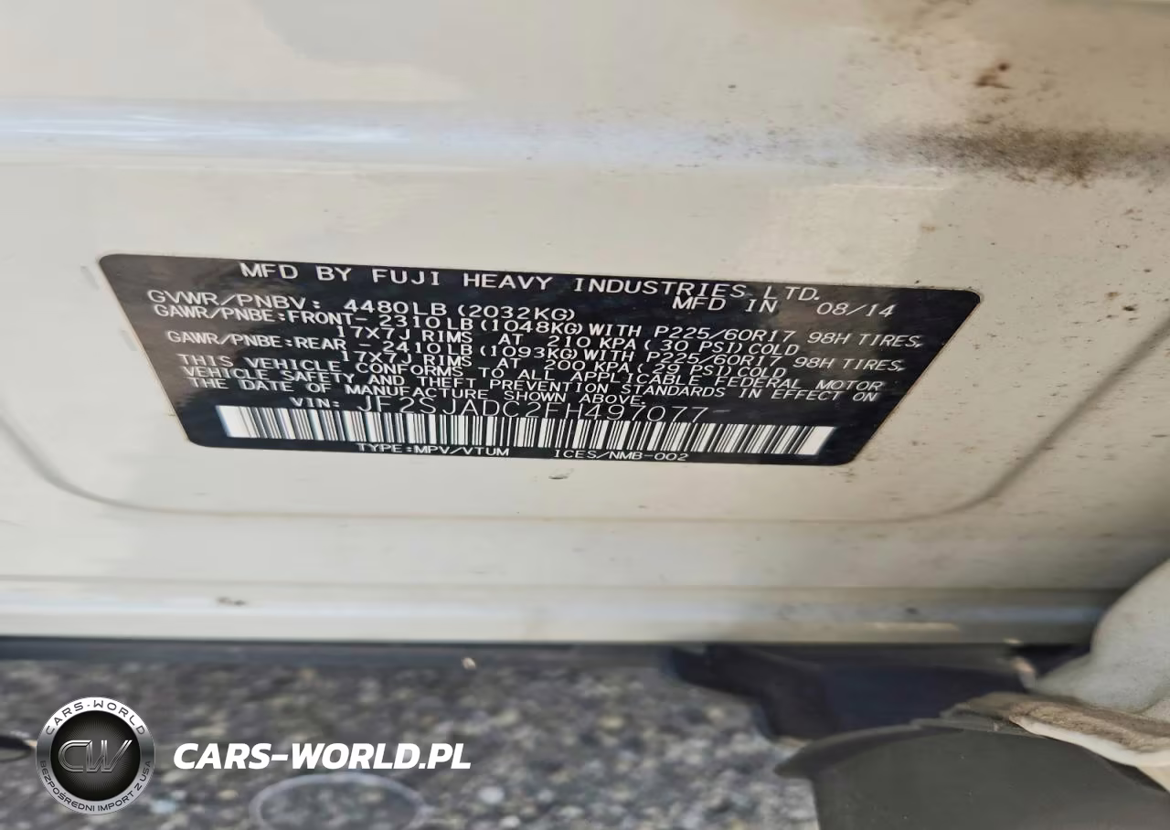 2015 Subaru Forester 2.5I Premium VIN:JF2SJADC2FH497077 - 13