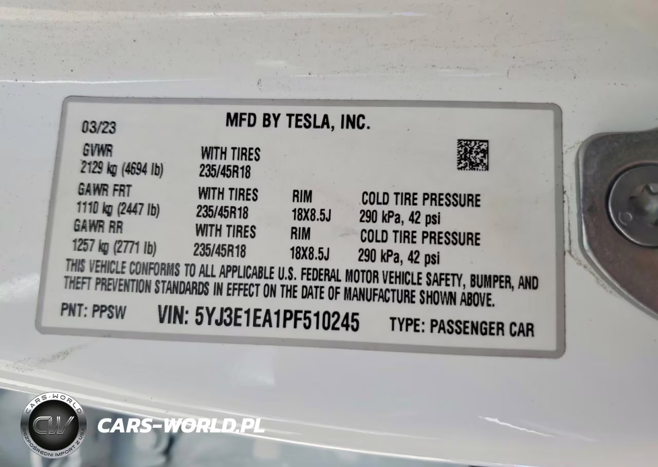 2023 Tesla Model 3 VIN:5YJ3E1EA1PF510245 - 12