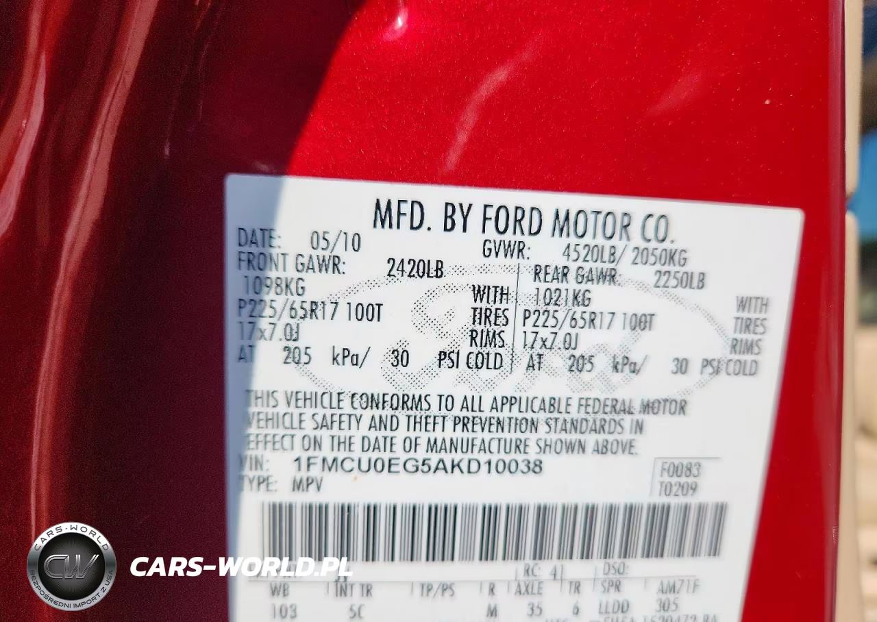 2010 Ford Escape Limited VIN:1FMCU0EG5AKD10038 - 12