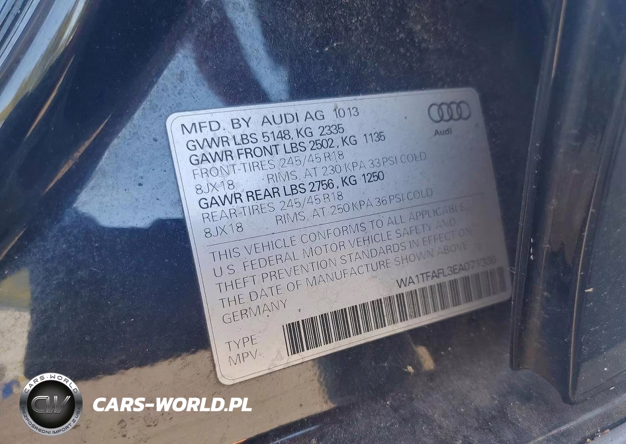 2014 Audi A4 Allroad Premium VIN:WA1TFAFL3EA071336 - 12