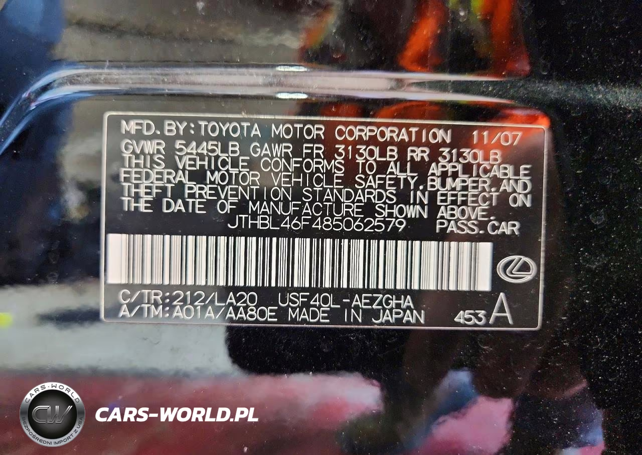 2008 Lexus Ls 460 Base VIN:JTHBL46F485062579 - 13