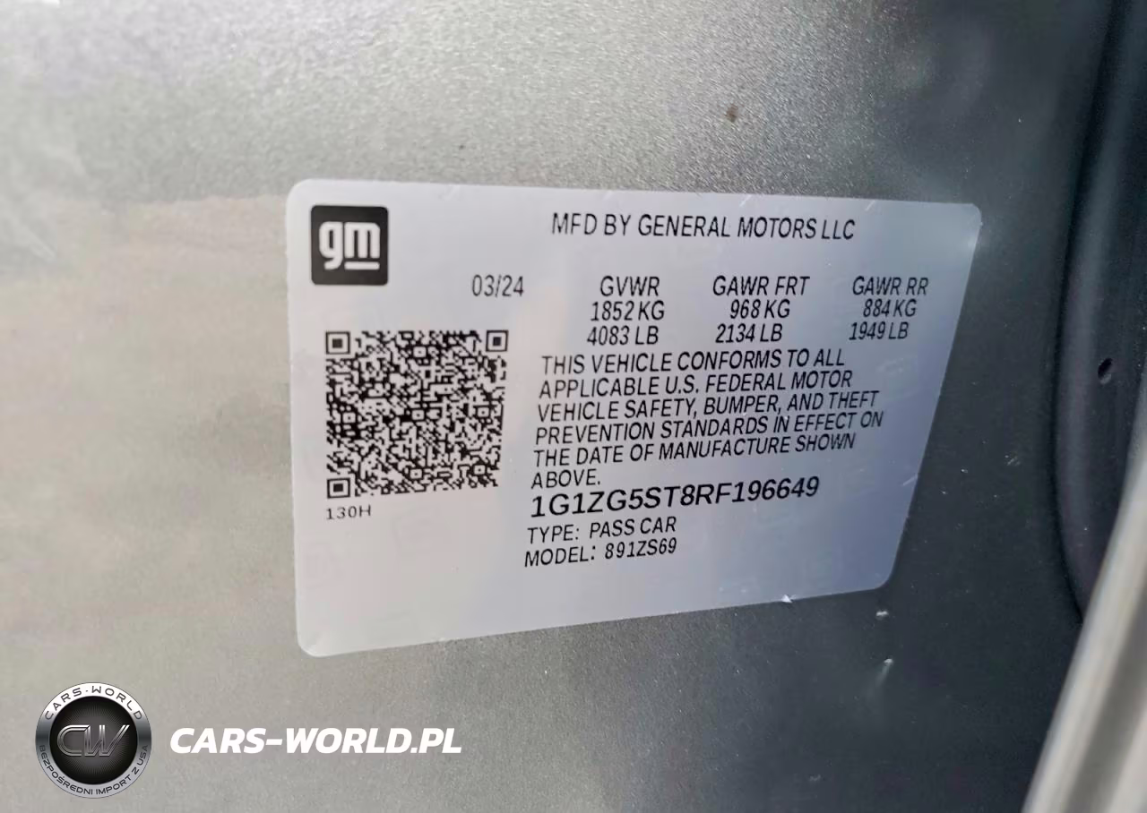 2024 Chevrolet Malibu Rs VIN:1G1ZG5ST8RF196649 - 12