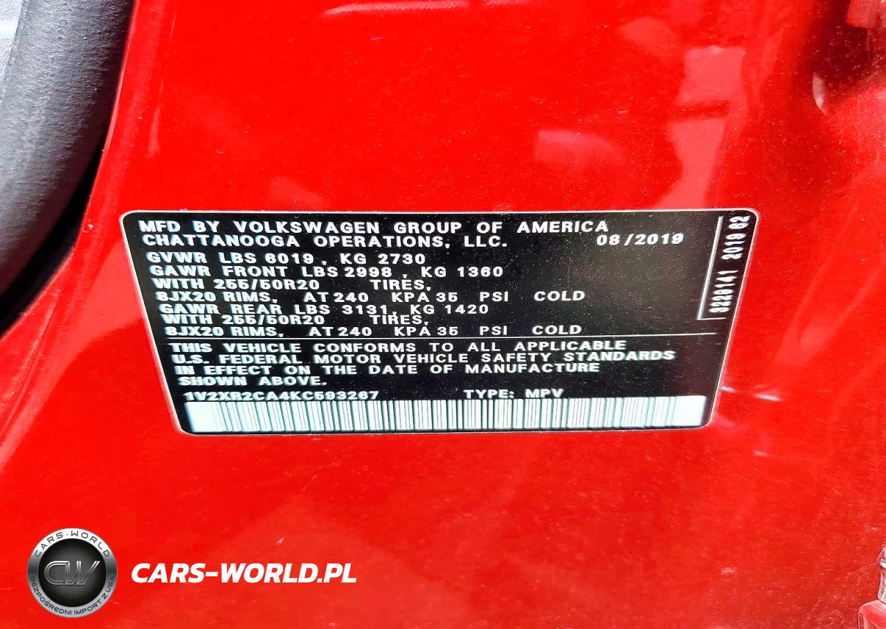 2019 Volkswagen Atlas Se VIN:1V2XR2CA4KC593267 - 13