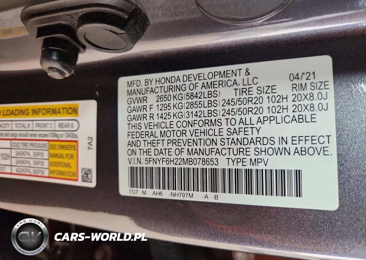 2021 Honda Pilot Se VIN:5FNYF6H22MB078653 - 13