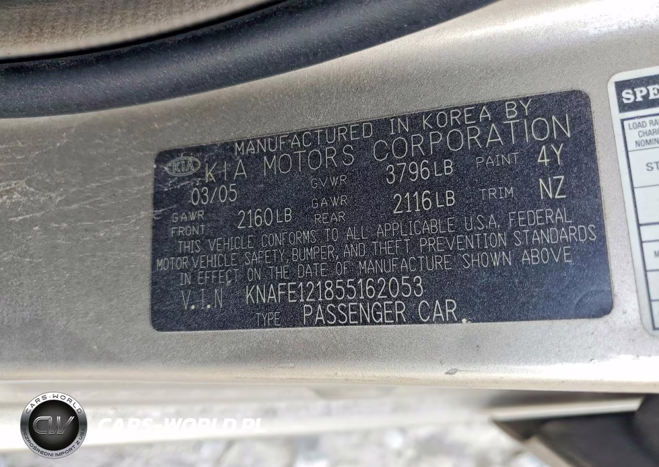 2005 Kia Spectra Lx VIN:KNAFE121855162053 - 12