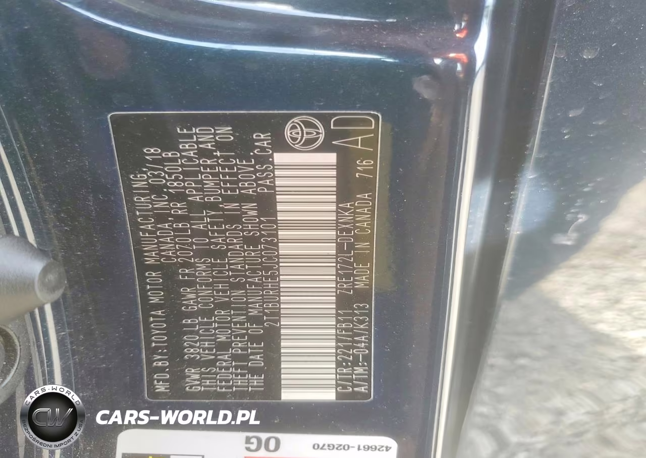 2018 Toyota Corolla Le VIN:2T1BURHE5JC073101 - 12