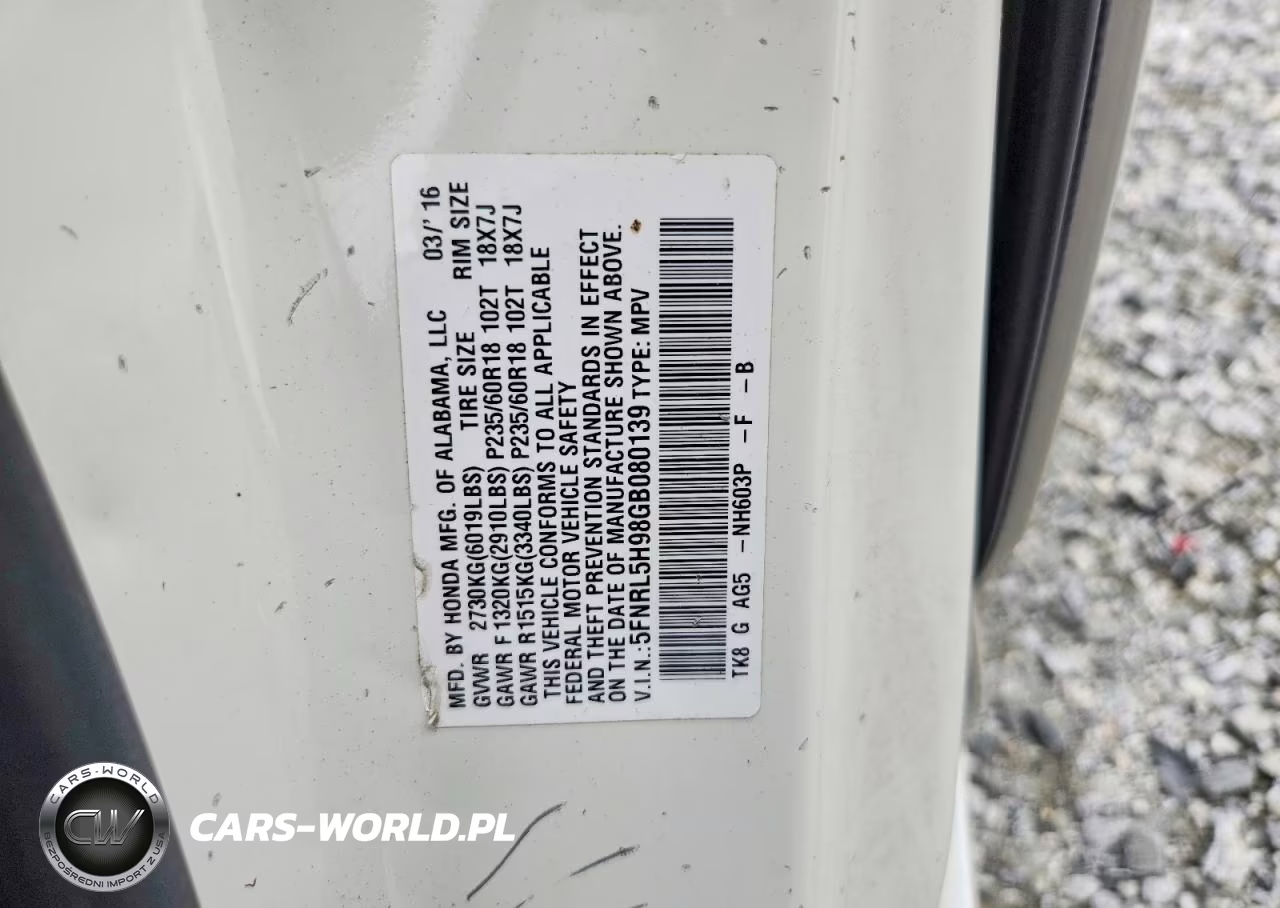 2016 Honda Odyssey Touring VIN:5FNRL5H98GB080139 - 13