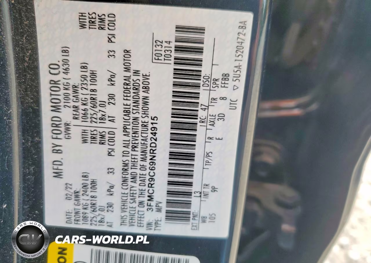 2022 Ford Bronco Sport Outer Banks VIN:3FMCR9C69NRD24915 - 13