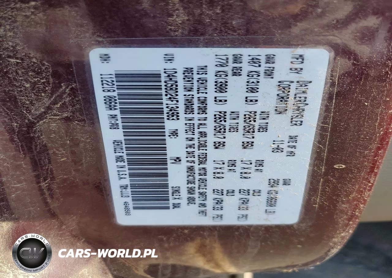 2004 Dodge Durango Limited VIN:1D4HD58D24F134963 - 13