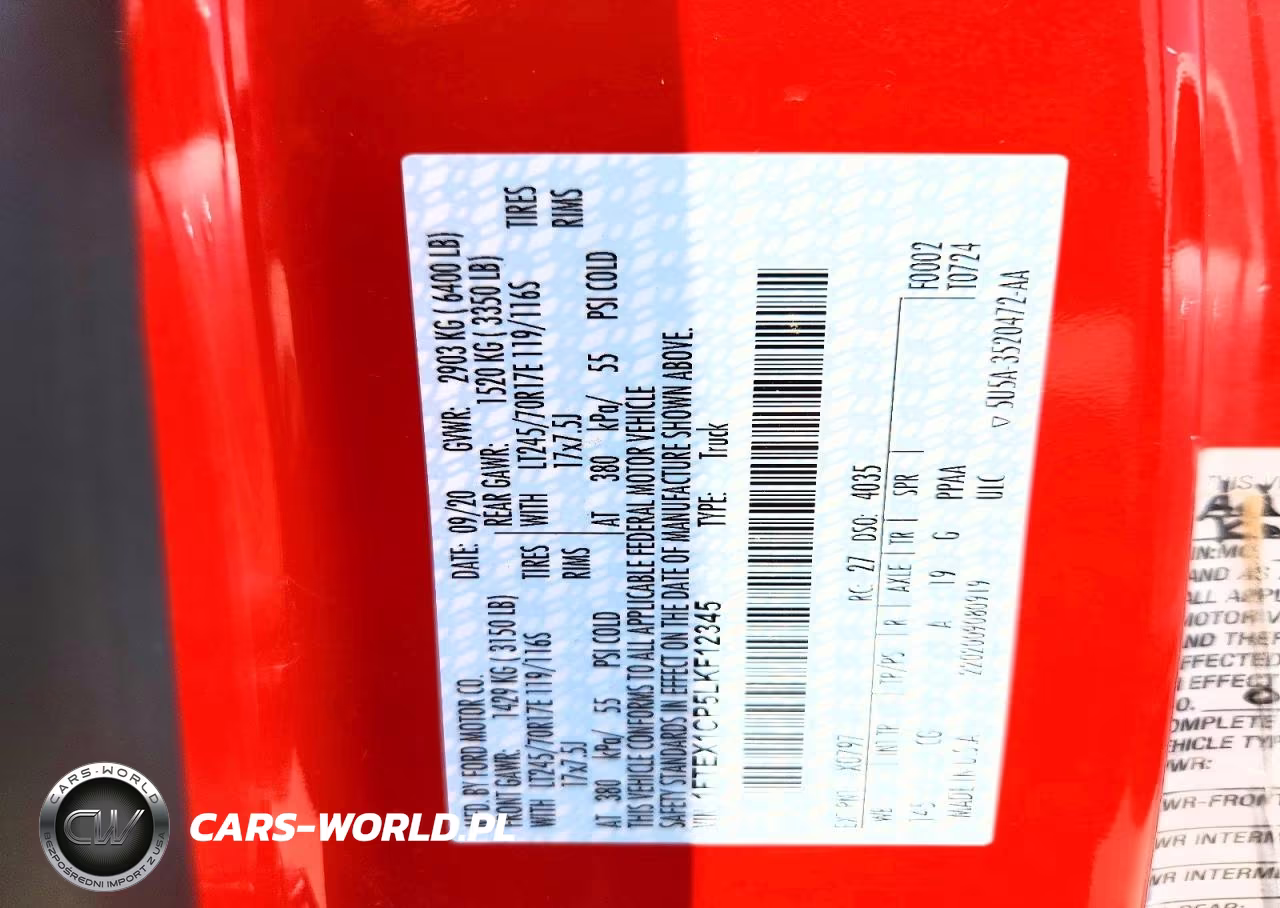 2020 Ford F150 Super Cab VIN:1FTEX1CP5LKF12345 - 12
